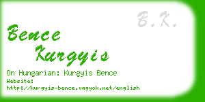 bence kurgyis business card